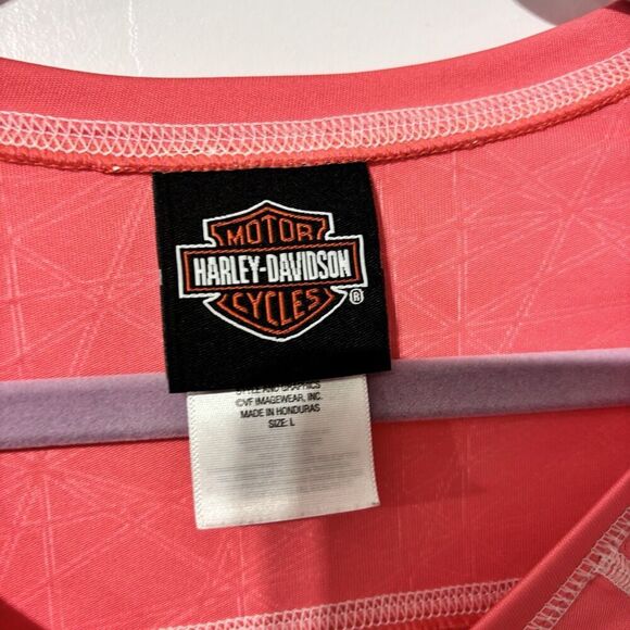 Harley-Davidson‎ Women's Pink Long Sleeve Jersey Large Horny Toad Temple Tx - Picture 3 of 9